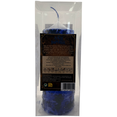 Lumânare Imperială cu Indigo și Plante Naturale - Lumânare Ezoterică 17x6cm - Curățare, Purificare și Protecție Energetică