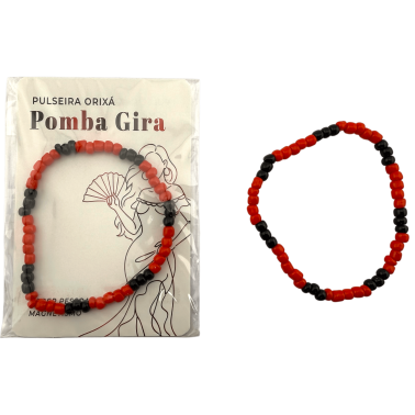 Orisha Pomba Gira Bracelet - Red and Black Beads - Protection and Spiritual Strength