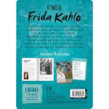 Frida Kahlo - Illustrated Book of 64 Pages and 40 Fact Sheets of Her Works - Metal Case