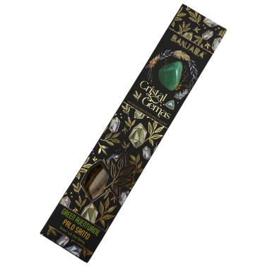 Incienso Cristal Gemas Banjara Aventurina Verde - Palo Santo - Incienso Orgánico - 8 Varillas
