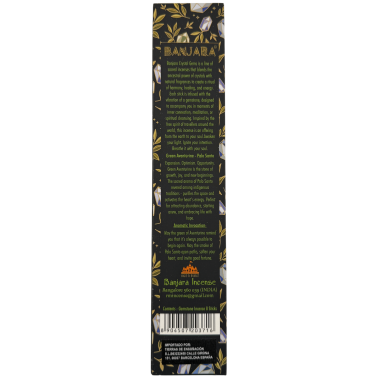 バンジャラジェム、グリーンアベンチュリン、パロサント入りクリスタルインセンス（オーガニックインセンス） - 8本