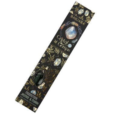 Crystal Incense with Moonstone, Jasmine, and Myra - Organic Incense - 8 Sticks