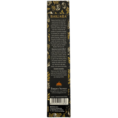 Banjara Maansteen Kristallen Wierookdoos - Jasmijn en Mirre - Doos met 12 stuks (96 stokjes + 12 edelstenen)