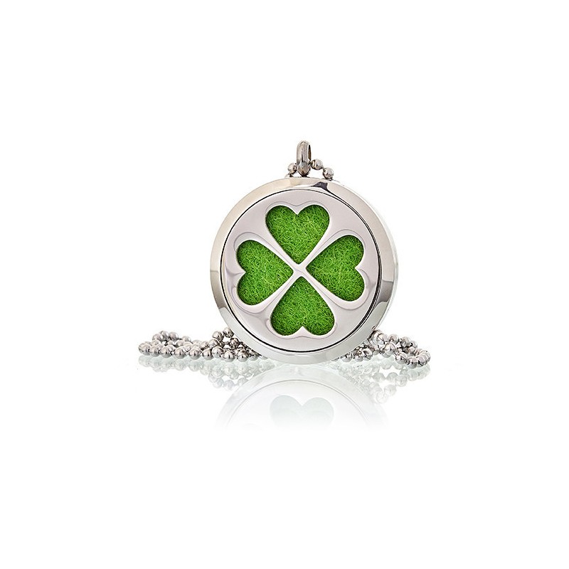 Aromatherapy diffuser necklace 30mm - Four leaf clover-AROMATHERAPY DIFFUSER NECKLACES-HOSTENATURA