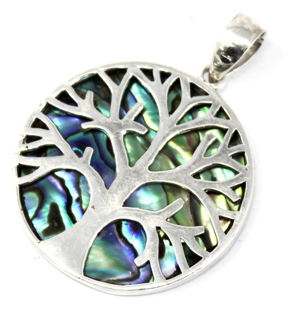 Colgante de Plata Árbol de la Vida 30mm - Abulón-SILVER TREE OF LIFE JEWEL-HOSTENATURA