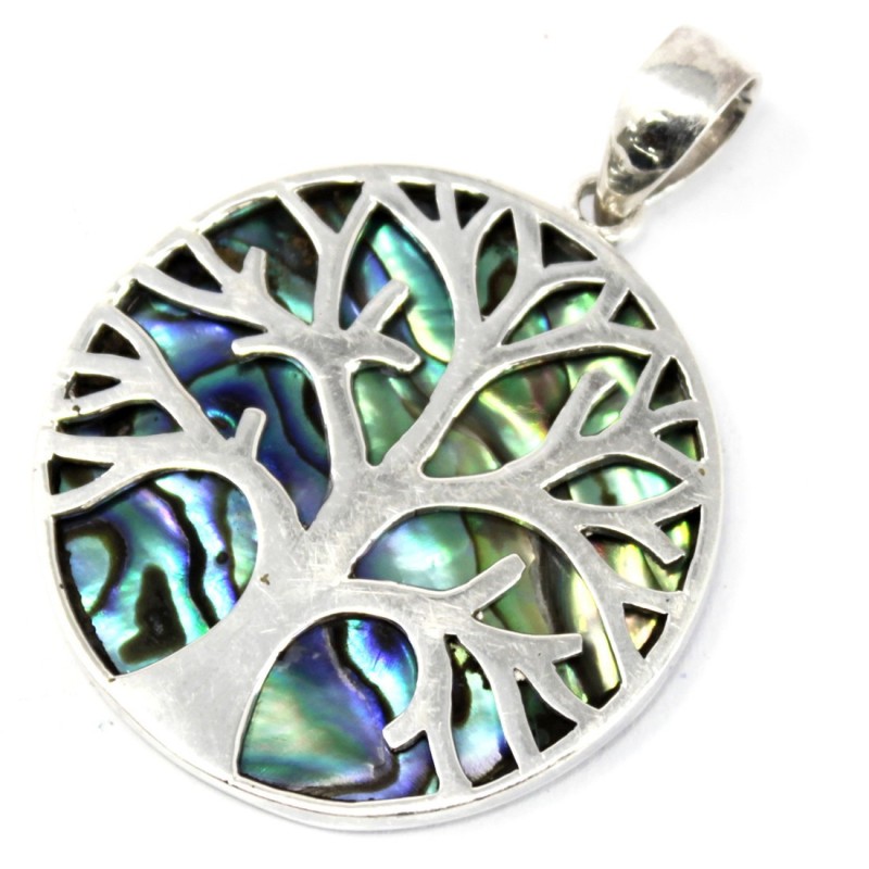 Pendentif Argent Arbre de Vie 30mm - Abalone-BIJOU ARBRE DE VIE EN ARGENT-HOSTENATURA