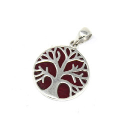 Pendiente de Plata Árbol de la Vida 22mm - Efecto Coral