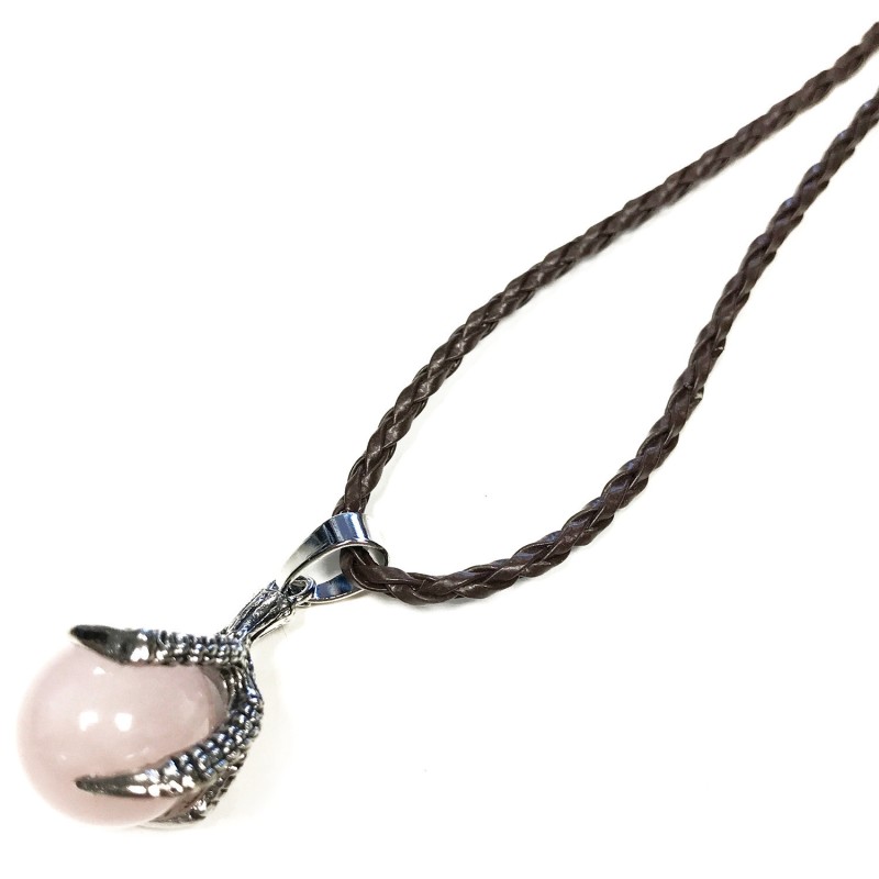 Small Dragon Claw Pendant - Rose Quartz-DRAGON CLAW PENDANT-HOSTENATURA