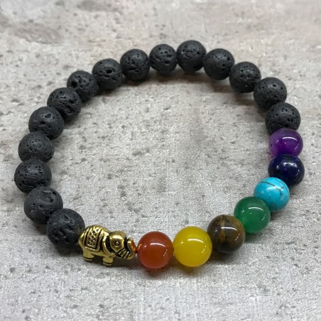 Pulsera de Piedra de Lava - Elefante - Chakra  - 2