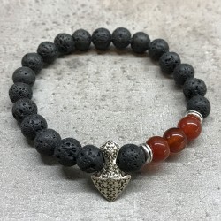 Pulsera de Piedra de Lava - Hacha - Cornalina - 4