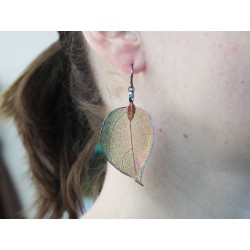 Pendientes - Hoja de valor - Oro - 2