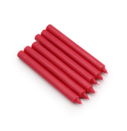 Bulk Solid Colour Dinner Candles - Rustic Red - Pack of 10