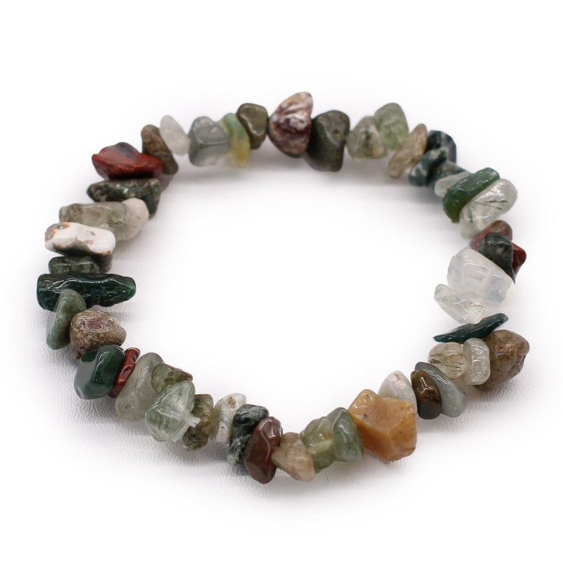 Gemstone Fragments Bracelet - Moss Agate-BRACELETS NECKLACES GEMSTONES-HOSTENATURA