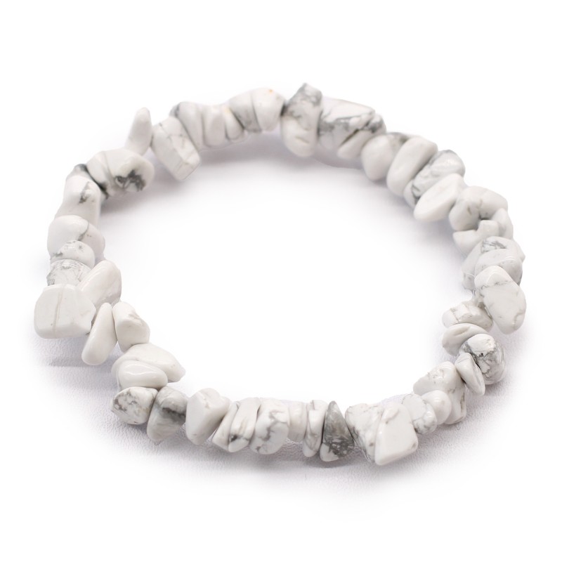 Bracciale con frammenti di pietre preziose - Diaspro bianco-BRACCIALI COLLANA PIETRE PREZIOSE-HOSTENATURA