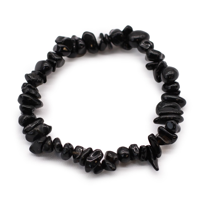 Black Agate Fragment Bracelet - Precious Stones-BRACELETS NECKLACES GEMSTONES-HOSTENATURA