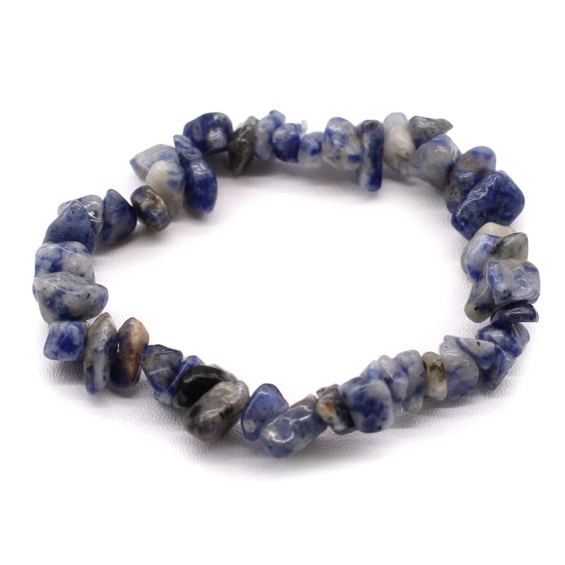 Bracciale con frammenti di pietre preziose - Sodalite-BRACCIALI COLLANA PIETRE PREZIOSE-HOSTENATURA