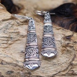 Silver and Gold Earring - Tribal Drops