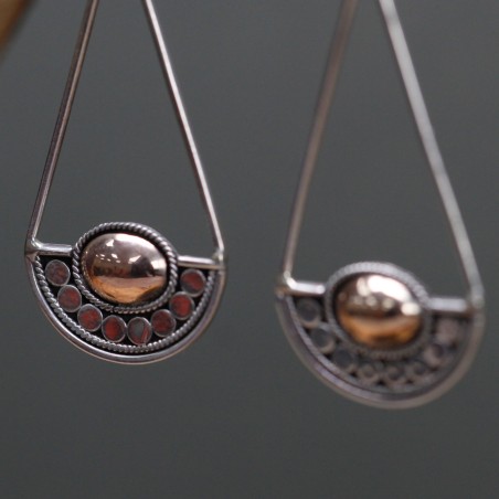 Pendiente de Plata y Oro - Luna Balance  - 3