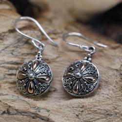 Silver and Gold Earring - Classic Round