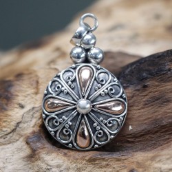 Silver and Gold Pendant - Classic Round