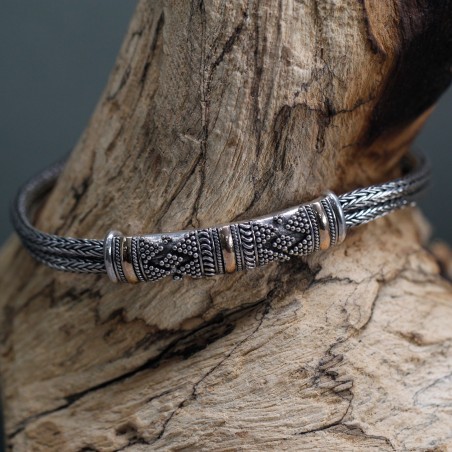 Pulsera de Plata y Oro - Cadena Unisex Única  - 3