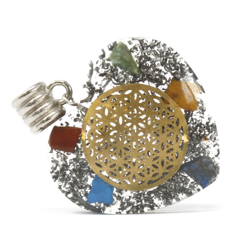 Pendentif Orgonite - 7 Pierre Chakra Coeur-PENDENTIFS EN ORGANITE-HOSTENATURA