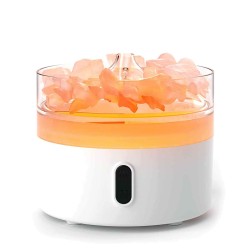 Diffusore di Aromi al Sale dell'Himalaya - Luce Notturna - USB-C - Effetto Fiamma (Sale incluso) - 1