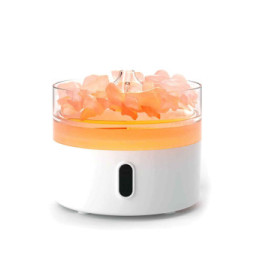 Difusor de Aroma de Sal del Himalaya - Luz Nocturna - USB-C - Efecto Llama (Sal incluida)
