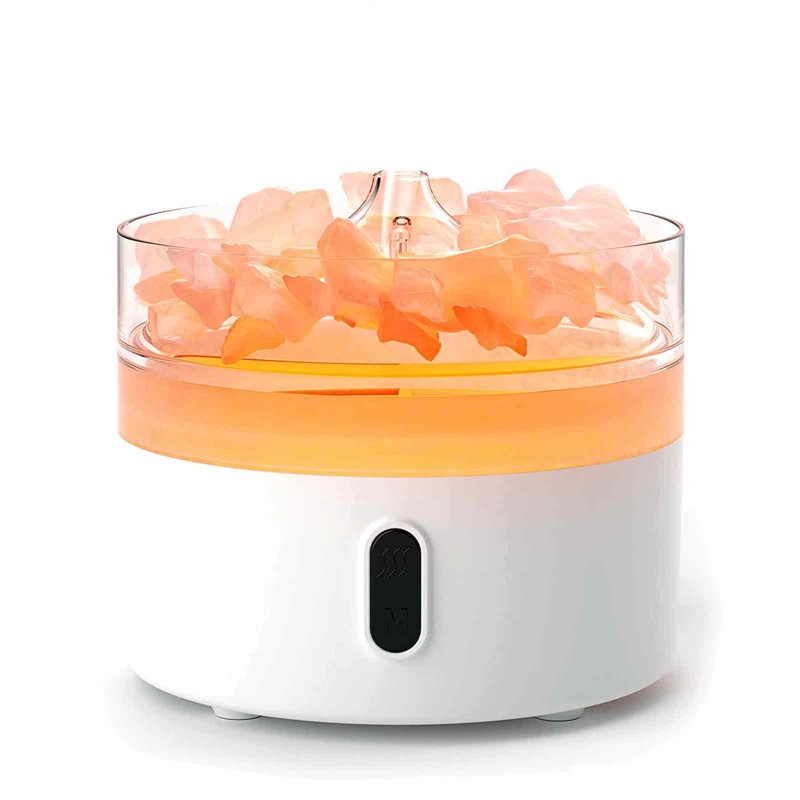 Diffusore di Aromi al Sale dell'Himalaya - Luce Notturna - USB-C - Effetto Fiamma (Sale incluso)-DIFFUSORI AROMA-HOSTENATURA