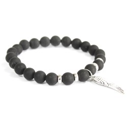 Pulsera Ala Angel Agata Negra - 1