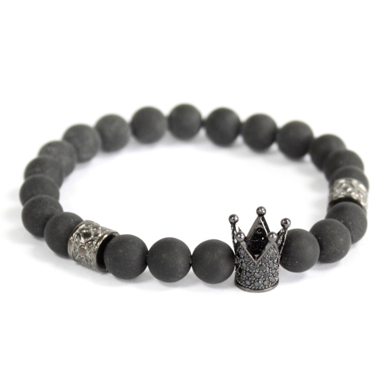 Black Agata Crown-BRACELETS NECKLACES GEMSTONES-HOSTENATURA