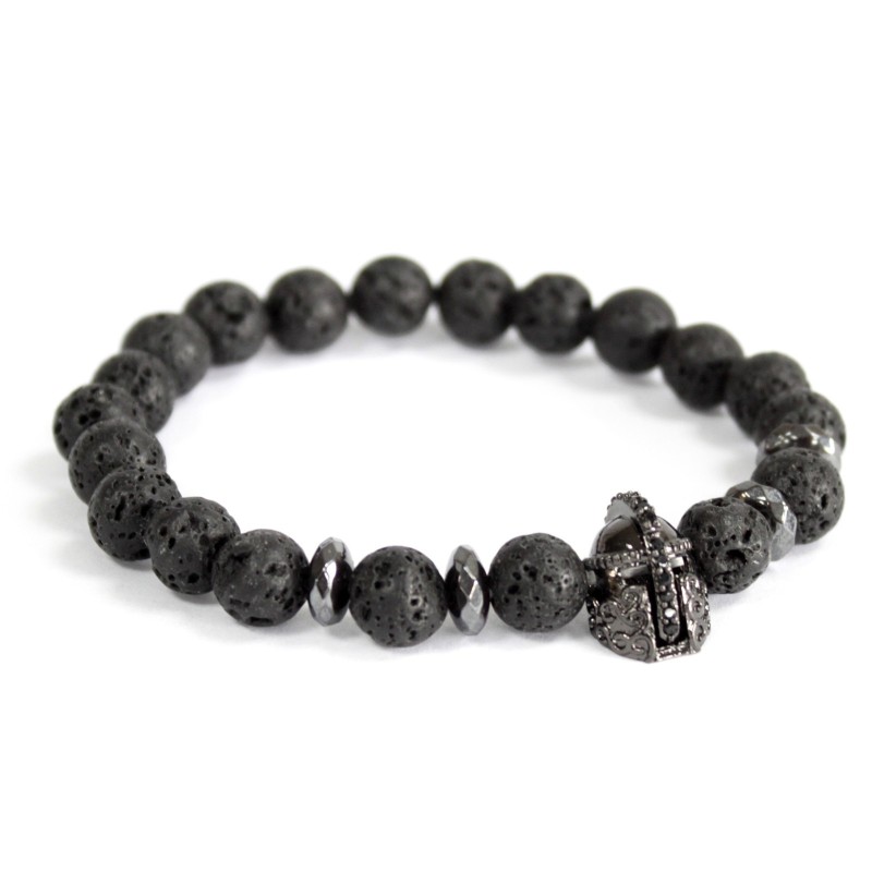 Knight's helmet lava stone-BRACELETS NECKLACES GEMSTONES-HOSTENATURA