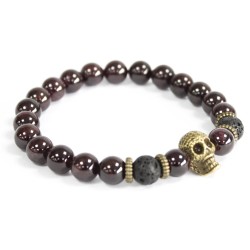 Teschio in bronzo Bloodstone - Bracciale