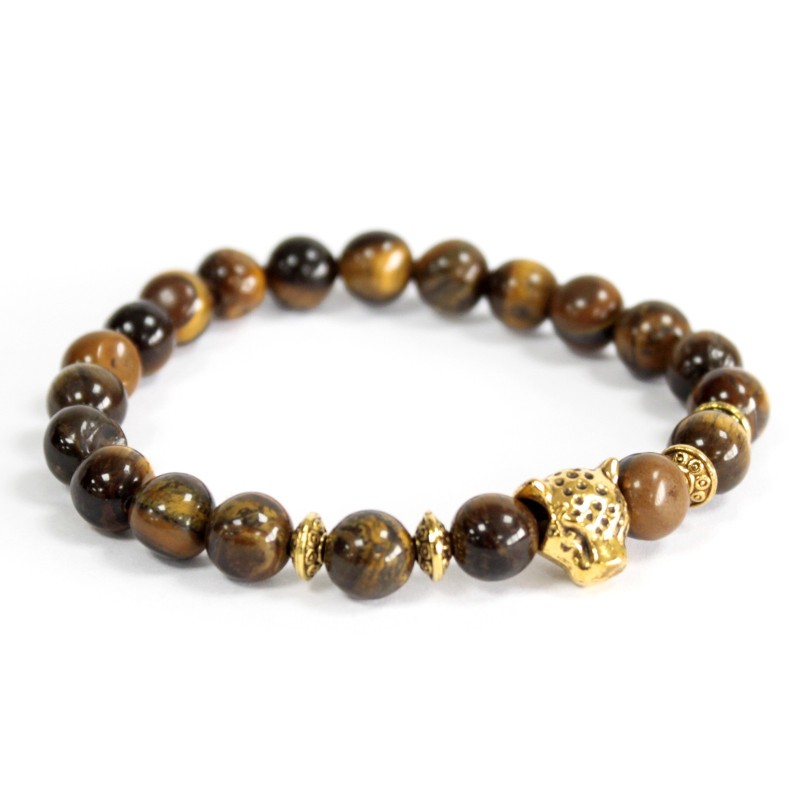 Tigre dourado Olho de tigre - Pulseira-PULSEIRAS COLAR PEDRAS-HOSTENATURA