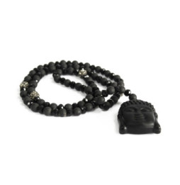 Buda piedra negra - collar