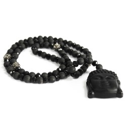 Buddha Black Stone - Necklace