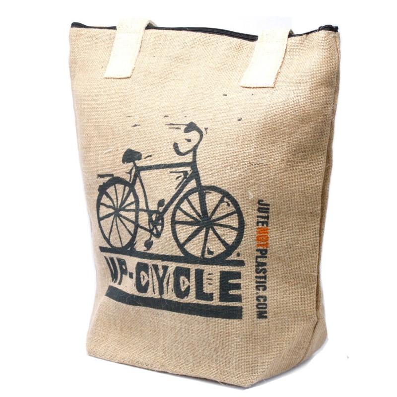 Eco-friendly jute bag - Bicycle - (4 assorted designs)-ECOLOGICAL JUTE BAGS-HOSTENATURA