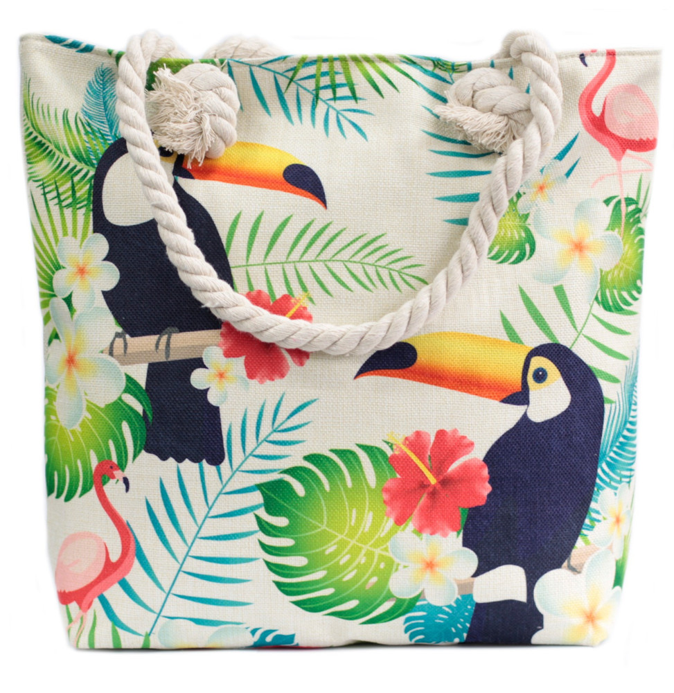 Bolso shopper con asa de cuerda - tropical tucán