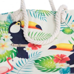 Bolso shopper con asa de cuerda - tropical tucán - 2