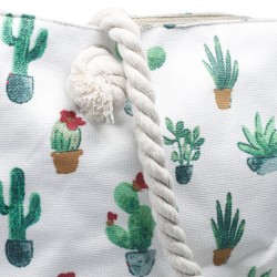 Bolso shopper con asa de cuerda - Mini Cactus - 1