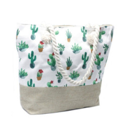 Bolso shopper con asa de cuerda - Mini Cactus