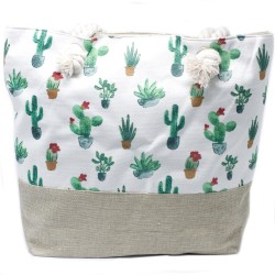 Bolso shopper con asa de cuerda - Mini Cactus - 4