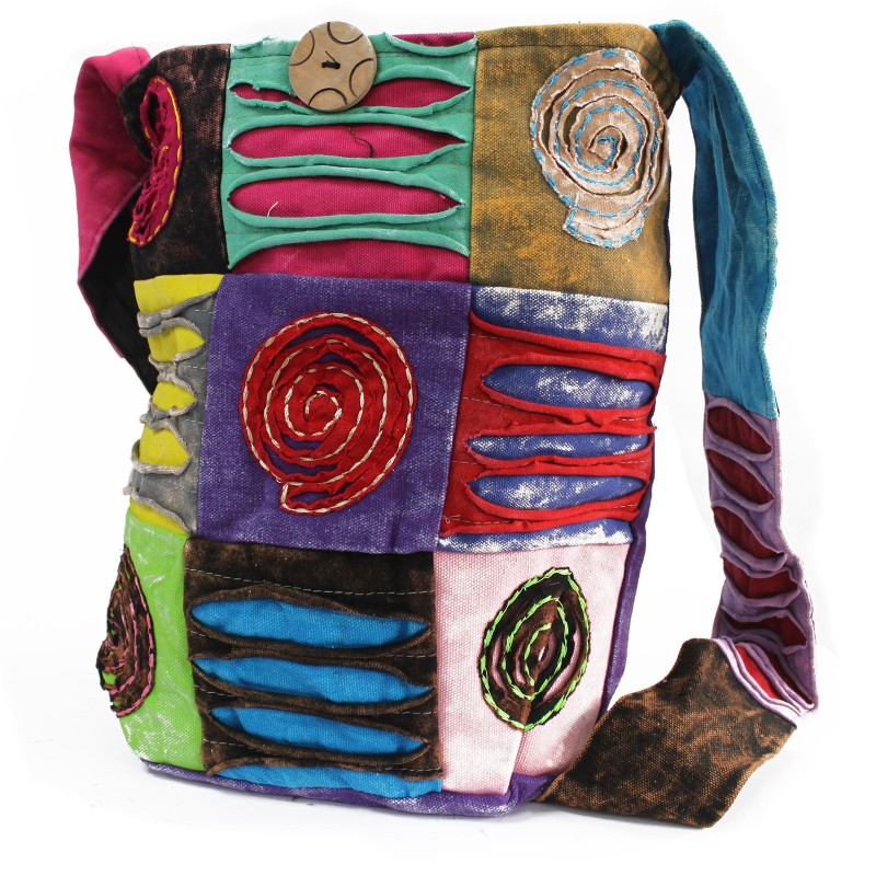 Hippie Style Ethnic Bag - Purple / Spiral-HIPPIE ETHNIC BAGS-HOSTENATURA