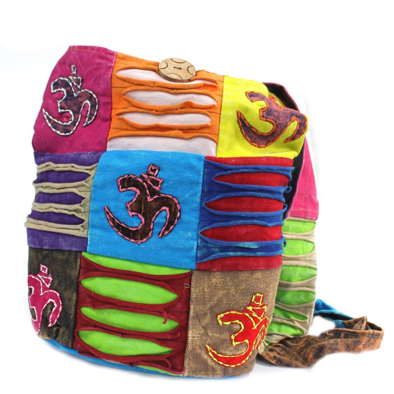 Sac ethnique style hippie - Sarcelle / Om-SACS HIPPIES ETHNIQUES-HOSTENATURA