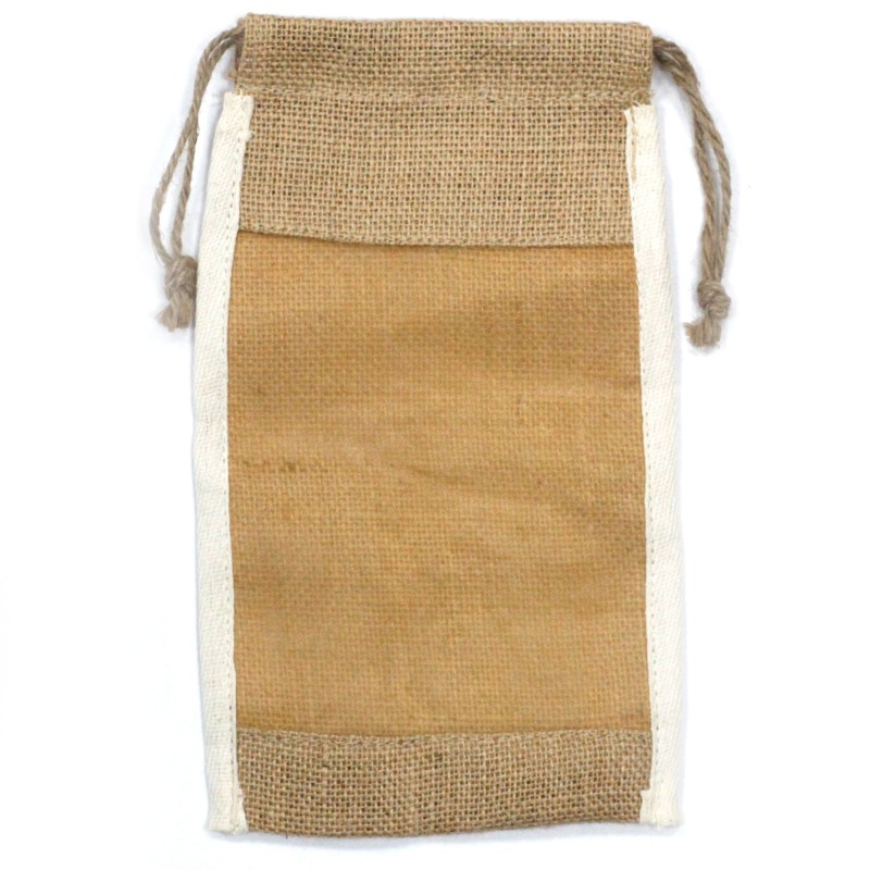 Large Washed Jute Bag - 26x15cm-100% COTTON BAGS-HOSTENATURA