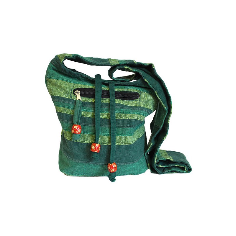 Bolsa tipo estilingue Nepal - Verde Floresta-BOLSAS CASUAIS DO NEPAL-HOSTENATURA