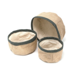 Conjunto de 3 cestas de yute natural - Carbón