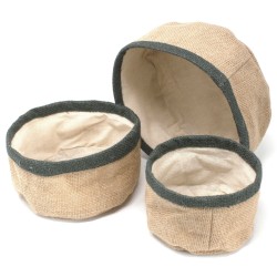 Conjunto de 3 cestas de yute natural - Carbón - 1