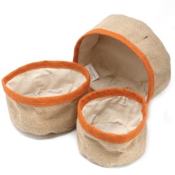 Set de 3 cestas de yute natural - Cúrcuma