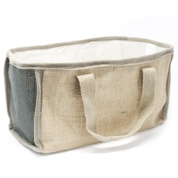 Cesta grande de yute - 33x18x20cm - Gris - 1